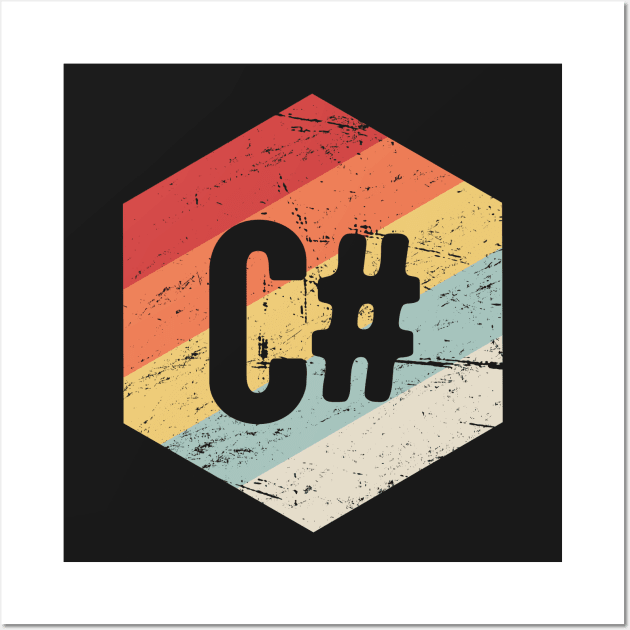 Retro C# Programming Icon Wall Art by MeatMan